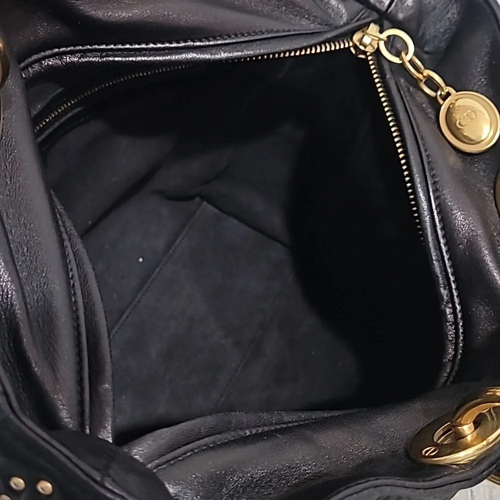 Christain Dior Lady Dior Black Studded Tote Handbag - Picture 14 of 16